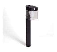 Ledkia Baliza de Pie Exterior Solar LED 1,5W 46cm Aluminio con Sensor de Movimiento Efren Square Negro Black