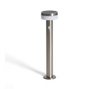 Ledkia Baliza de Pie Exterior Solar LED 1,5W 50cm Acero Inoxidable con Sensor de Movimiento Ashier Plateado Silver