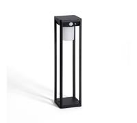Ledkia Baliza de Pie Exterior Solar LED 2,5W 40cm Aluminio con Sensor de Movimiento Devah Negro Black