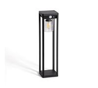 Ledkia Baliza de Pie Exterior Solar LED 2W 40cm Aluminio con Sensor de Movimiento Devah Negro Black