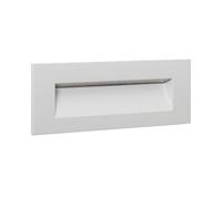 LEDKIA LIGHTING Baliza Exterior LED 7W Empotrable Pared Rectangular Aluminio Blanco Groult 2700K Blanco Cálido
