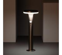 Ledkia Baliza Solar Exterior LED 6W Superficie Pie 45cm con Detector de Movimiento Helios Inox ILUZZIA