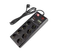 LEDKIA Base Múltiple 8 Enchufes Tipo F Schuko + Protección Sobretensiones 3