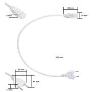 Ledkia Cable de Corriente Tira LED Regulable Autorectificada 220V AC 120 Led/m Monocolor Corte Cada 10cm - Fácil Conexión a la Red Eléctrica