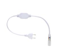 Ledkia Cable Rectificador Corriente Manguera LED Redonda 220V AC IP65 Corte cada 100 cm Blanco