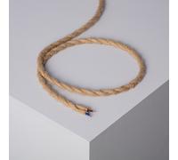LEDKIA LIGHTING Cable Textil Eléctrico Trenzado Natural 3 m