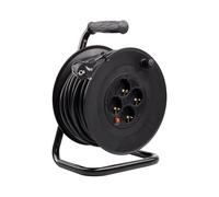 LEDKIA Carrete Alargador de Cable 25m 3x1.5 mm Negro