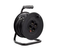 Ledkia Carrete Alargador de Cable 25m 3x15mm con sistema Anti-Twist Negro