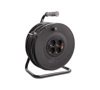 Ledkia Carrete Alargador de Cable 40m 3x1.5mm con sistema Anti-Twist Negro Black