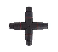 Ledkia Conector de Cable Estanco 3 Contactos Tipo X con Conector Rápido 0.5mm²-2.5mm² IP68 Negro Black