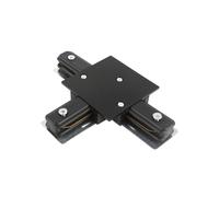 Ledkia Conector Tipo T para Carril Monofásico Empotrable Aluminio Negro Black