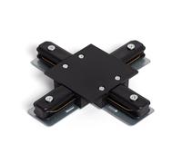 Ledkia Conector Tipo X para Carril Monofásico Empotrable Aluminio Blanco Black