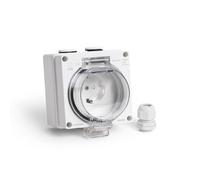 LEDKIA Enchufe Exterior Estanco Schuko Tipo F IP66 Blanco