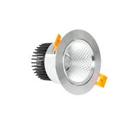 LEDKIA Foco Downlight LED 12W COB Direccionable Circular Plata Corte Ø 90 m