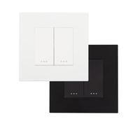LEDKIA Interruptor Pulsador Doble con Marco PC Modern Blanco