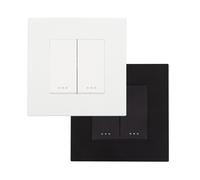 Ledkia Interruptor Pulsador Doble con Marco PC Modern Blanco White