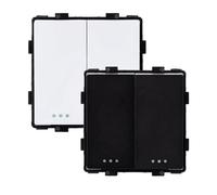 Ledkia Interruptor Pulsador Doble Modern Blanco Black