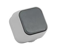 Ledkia Interruptor Simple Conmutado IP54 para Hogar - Protección IP54 - Garantía 3 Años Gray