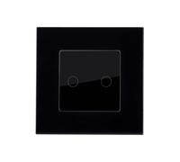 Ledkia Interruptor Táctil Doble Conmutado con Marco Cristal Modern Blanco Black