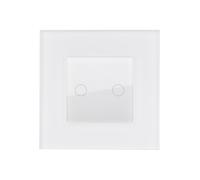 Ledkia Interruptor Táctil Doble Conmutado con Marco Cristal Modern Blanco White
