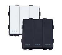 LEDKIA Interruptor Triple Conmutado Modern Negro