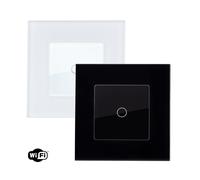 Ledkia Interruptor WiFi Táctil Simple con Marco Cristal Modern Blanco White