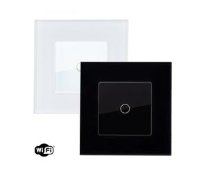 Ledkia Interruptor WiFi Táctil Simple con Marco Cristal Modern Blanco White