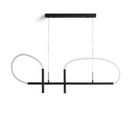 Ledkia Lámpara Colgante Lineal LED 46W Metal y Silicona Ginnie Negro Black