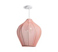 LEDKIA Lámpara Colgante Metal y Tela Ayla M Rosa Empolvado