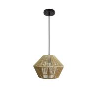 LEDKIA Lámpara Colgante Papel Trenzado Kirito Natural | Diseño Elegante y Único | Papel Trenzado Resistente | Compatible con Bombilla E27 | Uso Interior | Cable Ajustable