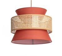 LEDKIA LIGHTING Lámpara Colgante Ratán y Tela Chulu Terracota E27