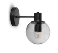 LEDKIA Lámpara de Pared Exterior Metal y Cristal Yanbu Negro | CasquilloE27