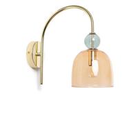 LEDKIA LIGHTING - Lámpara de Pared Baudelaire | Diseño Elegante Vintage | Compatible con Bombilla E14 | Cristal y Metal Duradero | Ideal para Salón y Dormitorio, Rosa, Cristal