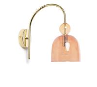 LEDKIA LIGHTING - Lámpara de Pared Baudelaire | Diseño Elegante Vintage | Compatible con Bombilla E14 | Cristal y Metal Duradero | Ideal para Salón y Dormitorio, Rosa, Cristal