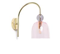 LEDKIA LIGHTING - Lámpara de Pared Baudelaire | Diseño Elegante Vintage | Compatible con Bombilla E14 | Cristal y Metal Duradero | Ideal para Salón y Dormitorio, Rosa, Cristal