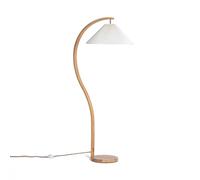 LEDKIA Lámpara de Pie Madera Luanda Blanco | Diseño Natural y Versátil | Apto para Bombilla E27 | Estabilidad Sólida | Ideal para Salón y Dormitorio