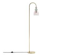 LEDKIA LIGHTING - Lámpara de Pie Metal y Cristal Baudelaire | Diseño Vintage | Soporta Bombilla E14 | Uso Interior | Dimensiones: 1500x290x220 mm, Dorado, Metal Vidrio