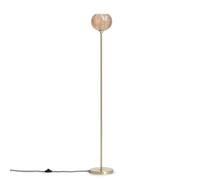LEDKIA Lámpara de Pie Metal y Cristal Klimt Ámbar | Diseño Clásico Años 20 | Compatible con Bombilla LED E27 | Ideal para Salón; Dormitorio; Oficina