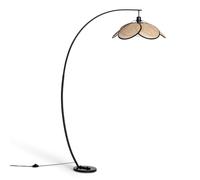 LEDKIA Lámpara de Pie Ratán Arco Natural | CasquilloE27