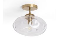 LEDKIA Lámpara de Techo Metal y Cristal Halych Transparente | CasquilloE27