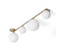 LEDKIA Lámpara de Techo Metal y Cristal Moonlight Brass 4 Focos Blanco | CasquilloG9