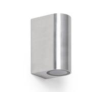 LEDKIA LIGHTING Aplique de Pared Exterior Aluminio Iluminación Doble Cara Big Gala Plateado GU10