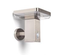 LEDKIA LIGHTING Aplique de Pared Exterior Solar LED 5W Aluminio con Sensor de Movimiento Barton Square Plateado