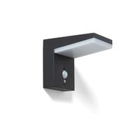 LEDKIA LIGHTING Aplique de Pared Exterior Solar LED 5W Aluminio con Sensor de Movimiento Edwan Negro