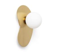 LEDKIA LIGHTING - Aplique de Pared | Metal y Cristal | Decoración Elegante | Iluminación Suave | Instalación Sencilla, Dorado, Cristal Golden