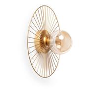 LEDKIA LIGHTING Aplique de Pared Metal y Cristal Dharma Dorado G9
