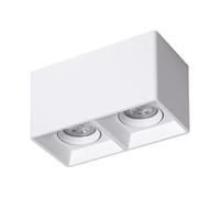 LEDKIA LIGHTING - Aplique de Techo Cuadrado Doble | Diseño Minimalista | Luz Orientable | Acabado Mate | Bombilla GU10 No Incluida | Para Salón y Cocina; Blanco Cálido 2700K; Policarbonato