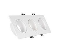 LEDKIA LIGHTING Aro Downlight Cuadrado Basculante para tres Bombillas LED GU10 / GU5.3 Corte 75x235 mm Blanco/Negro