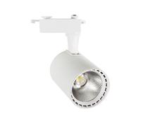 LEDKIA LIGHTING - Foco Carril LED Monofásico | 20W 3000K | Luz COB de Rendimiento Eficiente | Consumo Reducido | Dirección Ajustable | Ideal para Tiendas y Galerías, Blanco Cálido, Policarbonato 4000k