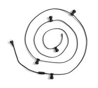 Guirnaldas Para Exterior Ip44 Cable Eléctrico Plano Con Portalámparas E27 A Medida Negro 100 M